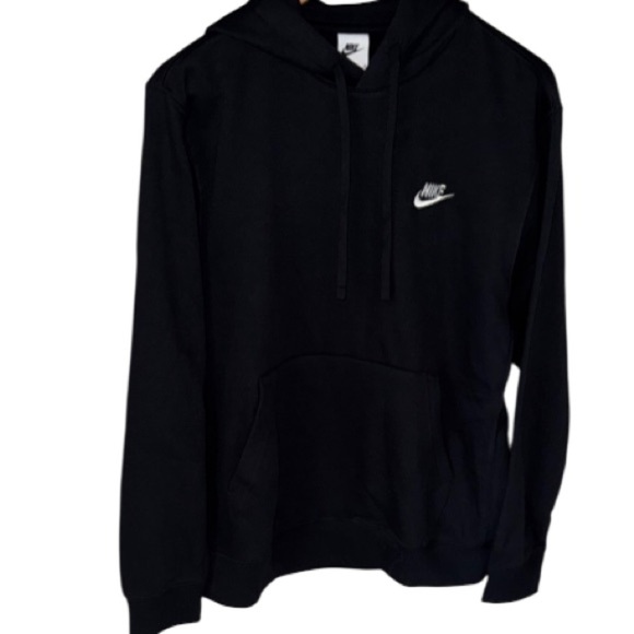 Nike Black sweatshirt hoodie  with Swoosh Logo embroidered men’s medium NEW - Picture 1 of 4